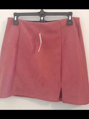 NWT Women's Rose Pink A-Line Suede Mini Francesca's Skirt